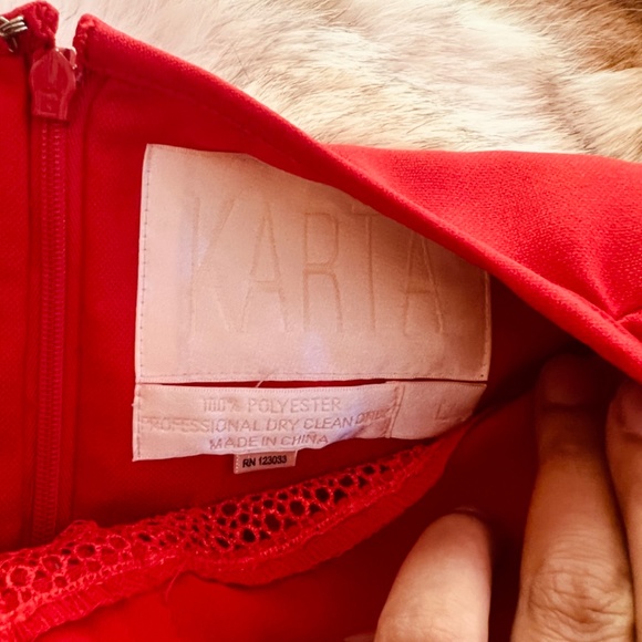 Stunning bright red occasion cocktail dress Size M Karta - Picture 4 of 6